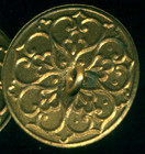 One Antique Enamel Button-mandala Design -1 