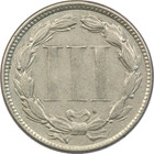 1872 Three Cent Nickel 3cn  About Uncirculated Au