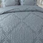 Newlake Reversible Quilt Bedspread Queen  Jacquard Embossed Floral 