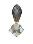 Vintage Art Deco Crystal Perfume Vanity Bottle With Stopper Geometric Glass Chip