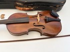 Antique German 4 4 Violin Flamed Maple Back No Label   Case Bow Strings