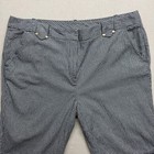 Larry Levine Womens Black White Gingham Shorts Size 16 Stretch Cotton Bermuda