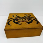 Vtg 1987 P Dunthorne Upper Skagit Crab Northwest Cedar Wood Trinket Box 8 x8 