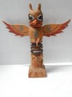 Vintage Tlingit   Nwc  Indian Nw Coast Yellow Cedar Wood Totem Pole Model