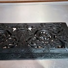 Antique Ornate Cast Iron Fireplace Insert Grate Vent Ember Screen Heavy 20x8