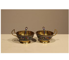 Antique 19th Century Turkish Vermeil Cloisonn   Enamel Cup Holders Pair 270g