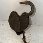 Vintage Antique Brass Pad Lock    miller    With Key