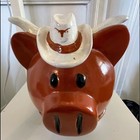 Texas Longhorns Ut Fan Logo Money Coin Slot Piggy Bank Sports Memorabilia 7 x8   