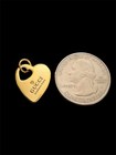 Gucci Stamped Zipper Pull Button Charm Dark Gold Heart 15mm