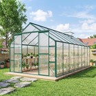 8  X 16  Polycarbonate Walk-in Greenhouse W  Sliding Door  Green