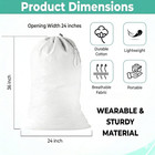 2 Pack - Cotton Laundry Bag  Heavy Duty Large Laundry Bags 24 X 36 Inch Drawstri