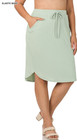 1x 2x 3x Plus Women s Elastic Waist Self Tie Tulip Hem Skirt With Side Pockets