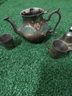 Antique Middle Eastern Coffee Pot   Arabic Coffee Teapot With 2 Mashrabas