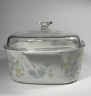 Corning Ware Pastel Bouquet 5 Liter Square Casserole Dish With Lid