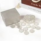 Wedding Arras Unity Coins Set 13 Silver Coins With Heart Shaped Box For Boda