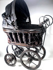 Vintage Antique Victorian Doll Stroller Carriage Antique Wicker Buggy 12 x10 x6 