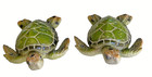 Two Sea Turtle Figurines 3 25  Long Textured Polystone Green Color Home Decor