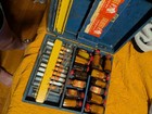 Vintage antique 1930s Gilbert Chemistry Outfit Set W blue Wooden Box