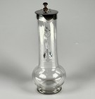 Small Antique Sterling Silver  Glass Whiskey Noggin Pitcher  Hukin   Heath 1899