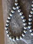 Native American Sterling Silver Round Navajo Pearl Loop Dangle Earrings By Jake
