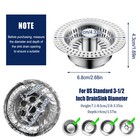 3 In 1 Kitchen Sink Drain Strainer Stopper Combo Pop Up Basket Stainless Steel