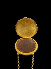 Vintage Estee Lauder Solid Perfume Compact Pendant Empire Necklace 1970   s  full 