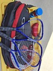 3 Wilson Racquetball Racquet  - Titanium Crushing Power Hyper Alloy   Balls  Bag