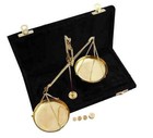 Antique Brass Polished Balance Scale With Velvet Box With Weights Jewelry New
