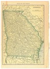 1908 Vintage Atlas Map Page - Georgia On One Side And South Carolina On The O   