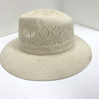 Collection Xiix Women s Wool Open Stitch Fedora Hat Adjustable String Ivory