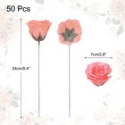 50pcs Roses Glitters Fake Flowers Artificial Flowers With 50pcs Stems Light Pink