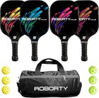 Pickleball Paddles 4 Pack - Usapa Light Graphite Premium Rackets Fiber Face   