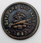1863 Civil War Token Store Card Live   Let Live Ny-630cc-4a Exonumia Turkey