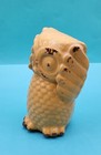 Ceramic Yellow Owl Figurine  A Little Chippy  Looks Surprised  Vintage