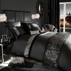 5pc Duvet Cover Sequin Design Black Egyptian Cotton Queen  full  King   Cal King