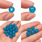 Turquoise Blue Glass Beads 10mm Beach Sea Crackle Beads G4182 - 20  50 Or 100pcs