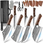 Butcher Knife Set 14pcs Hand Forged Damascus Steel Chef Knife Set Kitchen Knives