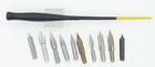 Speedball Black W yellow Tip Dip Pen Nib Holder W 10 Vintage New-old-stock Nibs