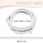 6mm Round Braided Leather Cord For Crafts Jewelry Making  White 1 1yards 