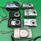 Lot Of 7 Vintage Digicam Compact Digital Camera  With One Film Cam  for Parts 