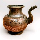 Antique Middle Eastern Tinned Copper Ceremonial Holy Water Kindi Jug Pitcher