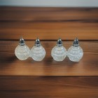 Vtg 4 Cut Glass Individual  mini Salt Pepper Shakers Silverplated Tops Japan