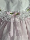 Vintage Bright Future Pink 80s 90s Dress Split Back Lace Ruffle Baby 3-6 Months