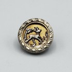 Antique Victorian Ornate Golden Brass Stag Picture Button 1 2 