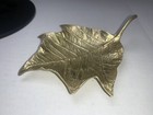 Vintage Virginia Metal Crafters Brass Poinsettia Leaf  Small Tray   1948   3-44