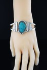 Old Pawn Navajo Native American Sterling Silver Turquoise Cuff Bracelet 48 5g