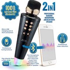 Pro Wireless Handheld Ktv Karaoke Mic   Speaker W  Led Light  Fm  Aux  Usb