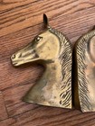Vintage Mid Century Brass Cast Horse Equestrian Head Bookends Art Deco Beautiful