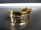 Handmade Vintage Native American 12k Gf   Sterling Cuff Bracelet Signed Pj 20g