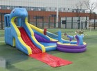 11-in-1 Xl Inflatable Water Slides  Long Slip Splash And Slide With 550w Blower